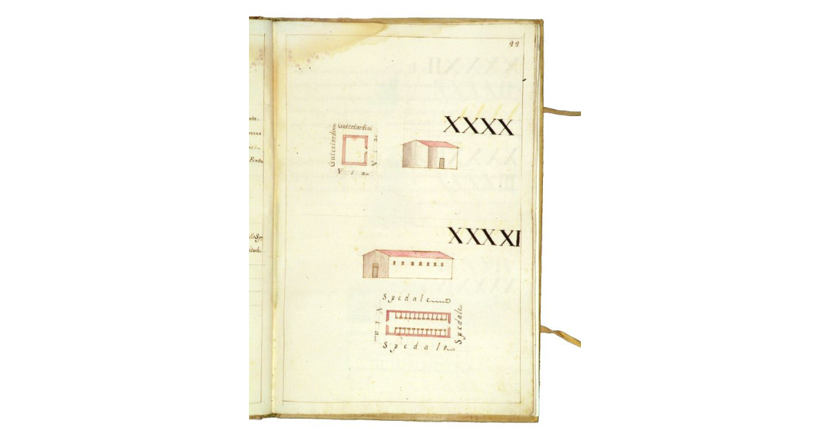 [Alzati e piante di una porcareccia e di una seccaia di proprietà della Grancia di Prata]