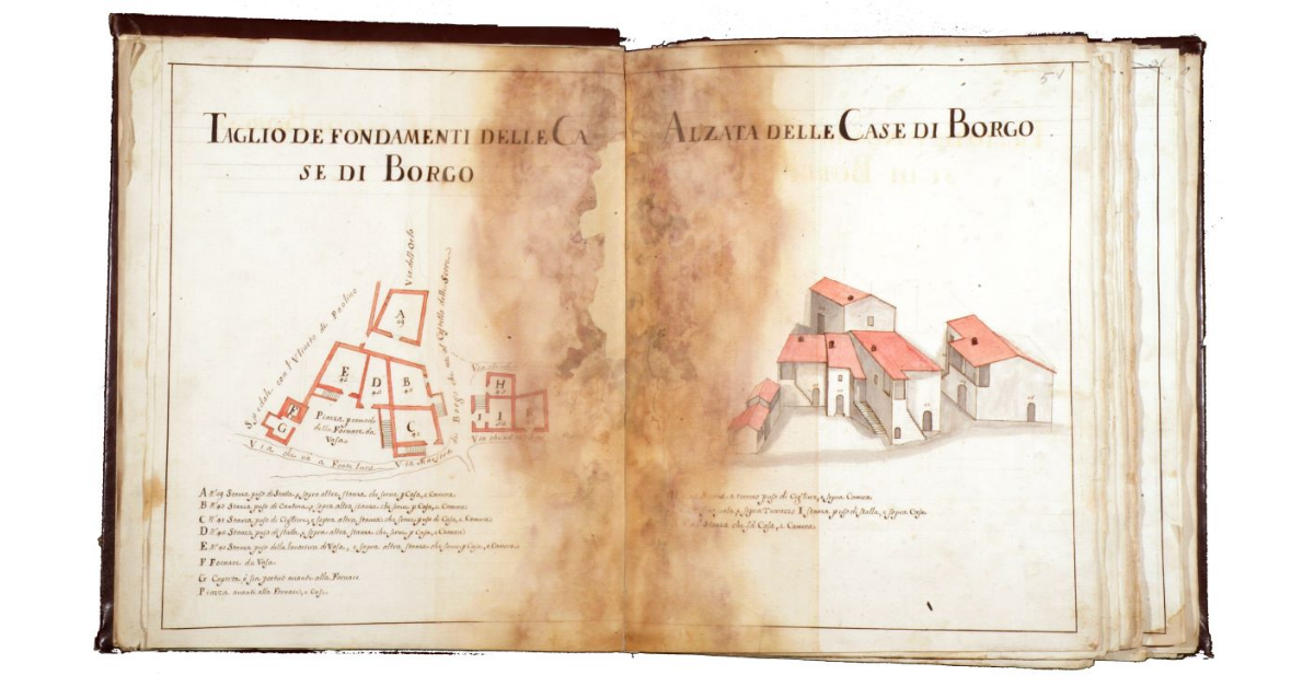 Taglio de fondamenti delle case di Borgo e Alzata delle case di Borgo