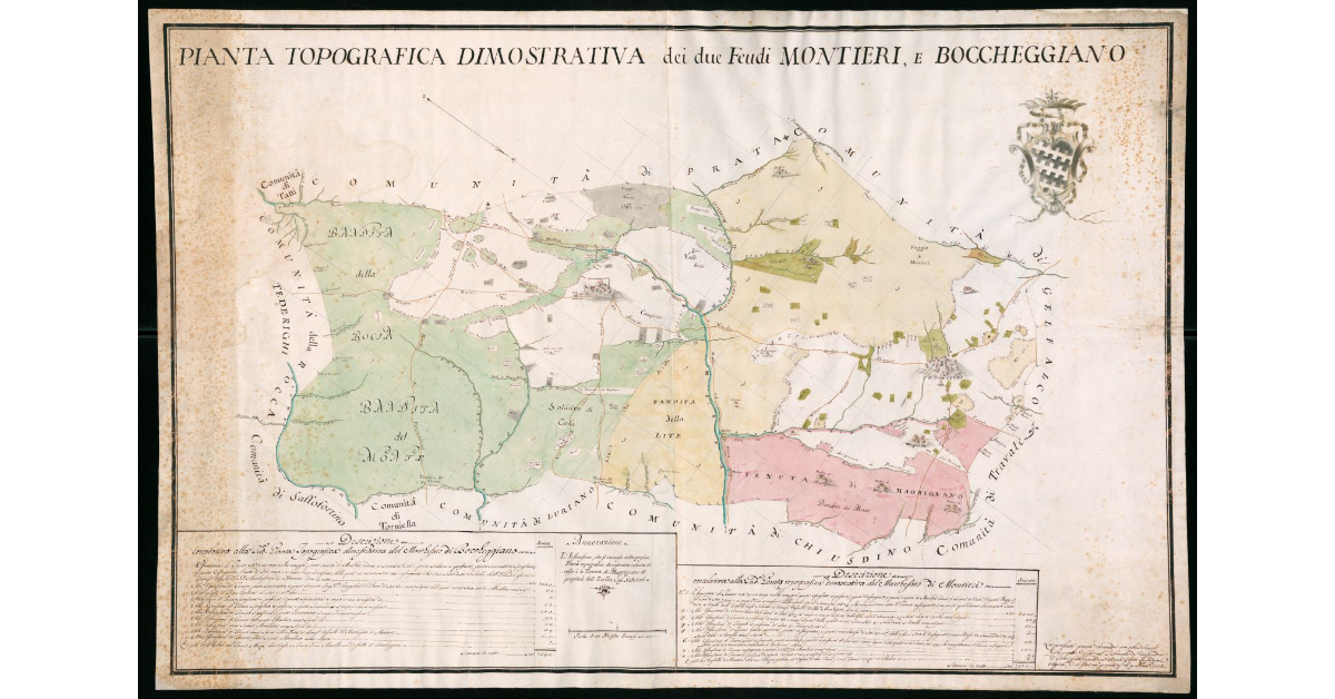 Pianta topografica dimostrativa dei due Feudi Montieri e Boccheggiano