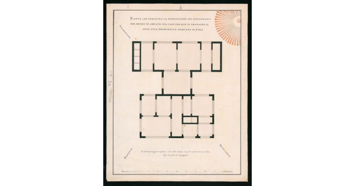Disegno di una casa rurale per la Valdichiana approvata con Biglietto del 10 Settembre 1793