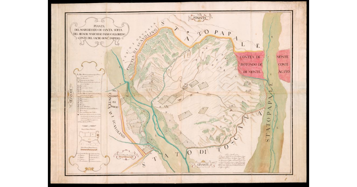 Pianta del Marchesato di Santa Sofia del Signor Marchese Fabio Colloredo Conte del Sacro Romano Impero