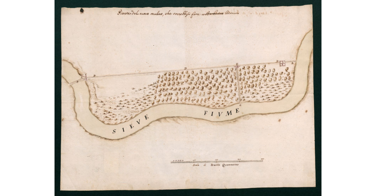 Pianta del nuovo mulino che vorrebbesi fare a Dicomano