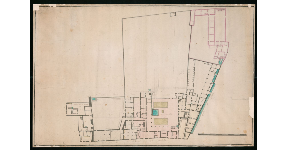 [Pianta del piano terreno del convento e conservatorio di S.Caterina e degli Spedali di Prato]