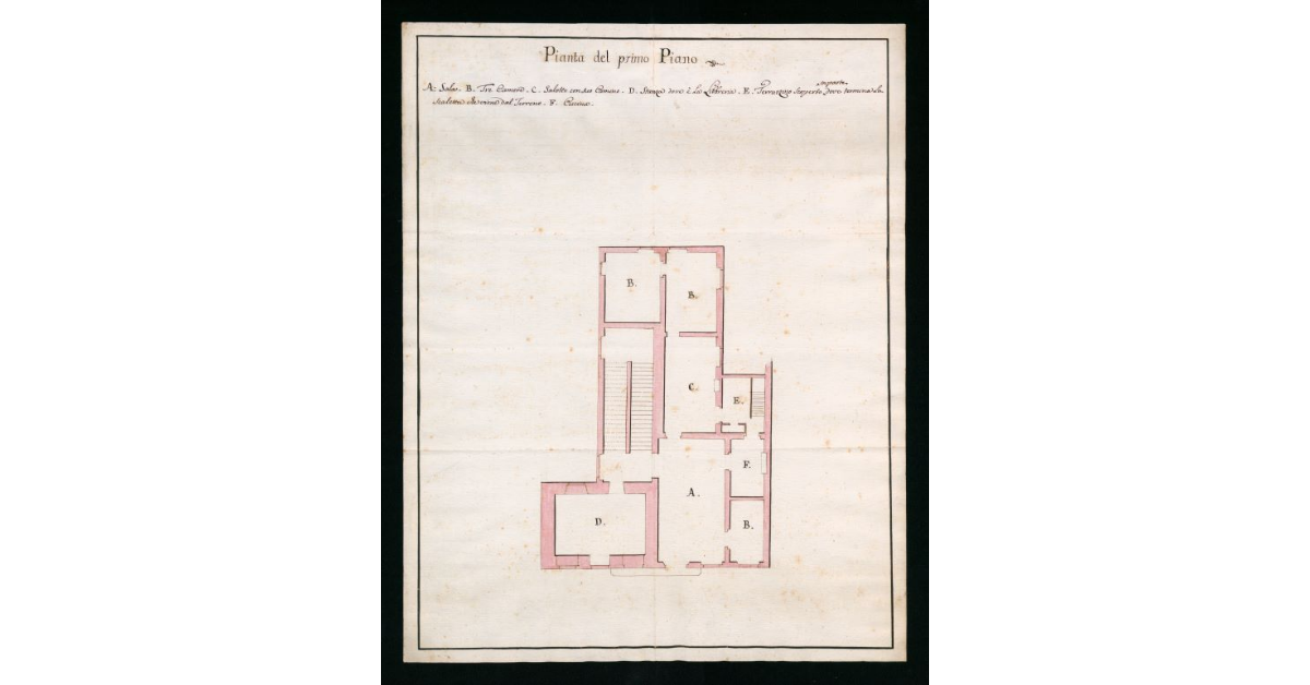[Pianta del primo piano di una casa di abitazione posta in Via S.Maria]