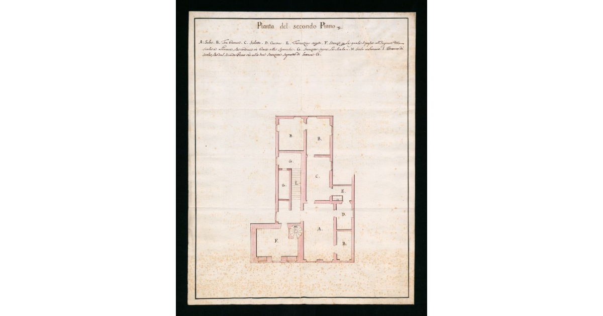 [Pianta del secondo piano di una casa di abitazione posta in Via S.Maria]