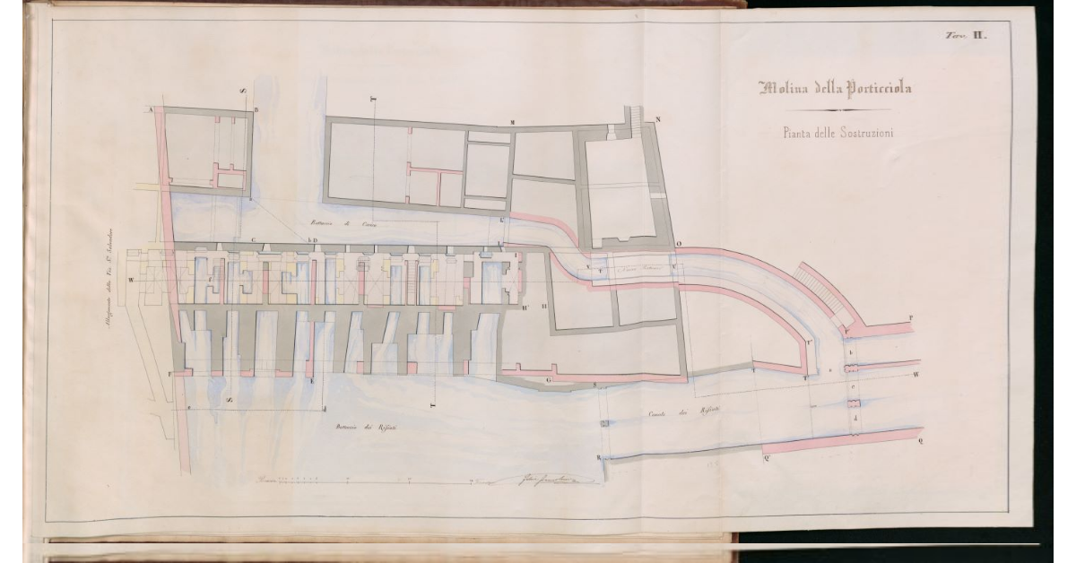 Tav.II - Molina della Porticciola. Pianta delle Sostruzioni