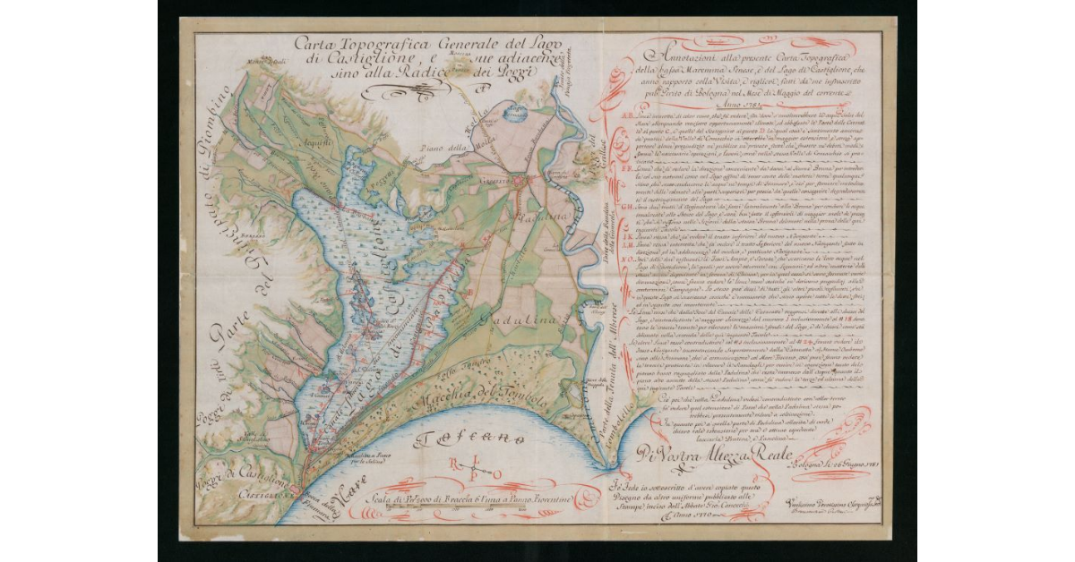 Carta topografica generale del Lago di Castiglione e sue adiacenze sino alla radice dei poggi