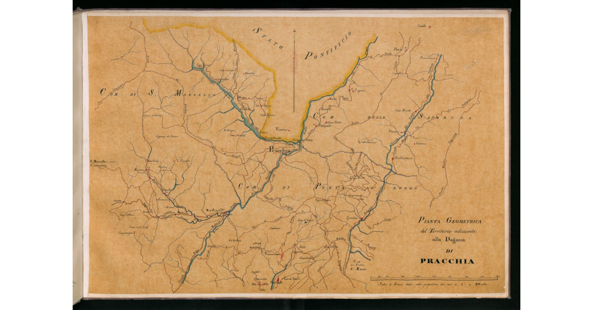 Pianta geometrica del territorio adiacente alla dogana di Pracchia