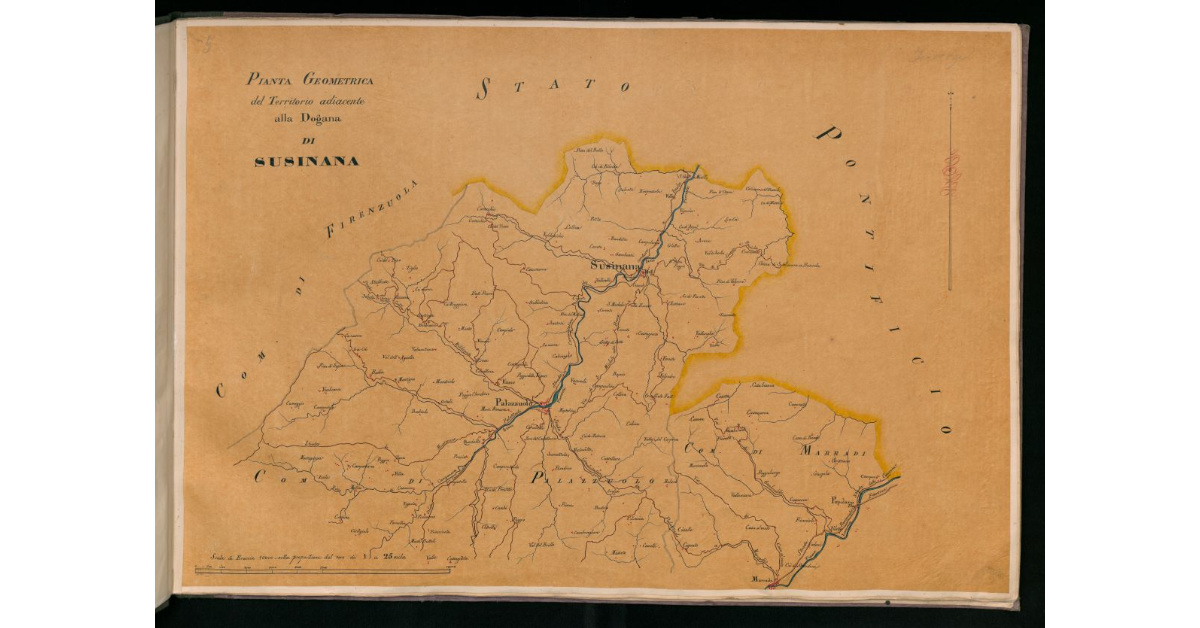 Pianta geometrica del territorio adiacente alla dogana di Susinana