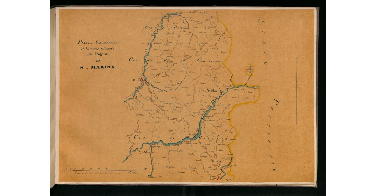 Pianta geometrica del territorio adiacente alla dogana di S. Marina