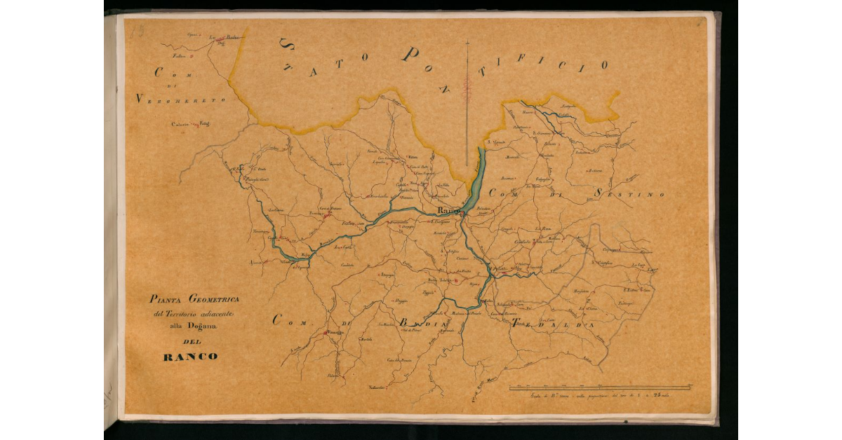 Pianta geometrica del territorio adiacente alla dogana del Ranco