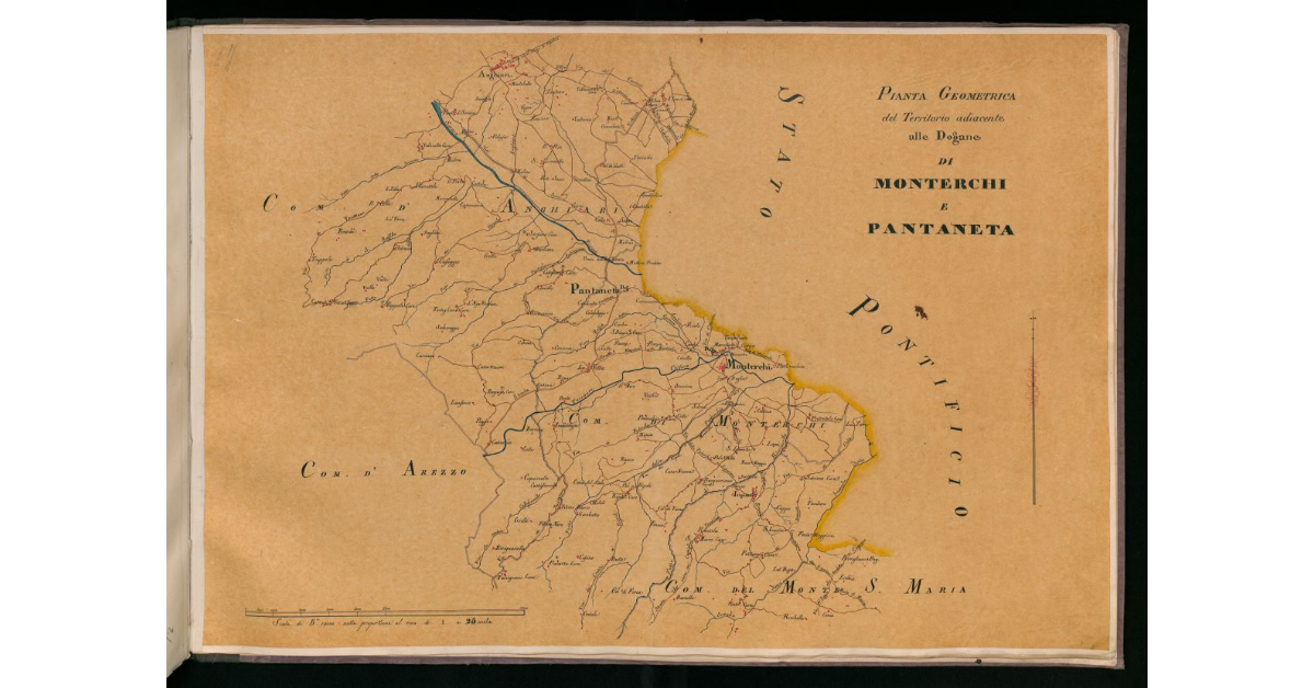 Pianta geometrica del territorio adiacente alle dogane di Monterchi e Pantaneta
