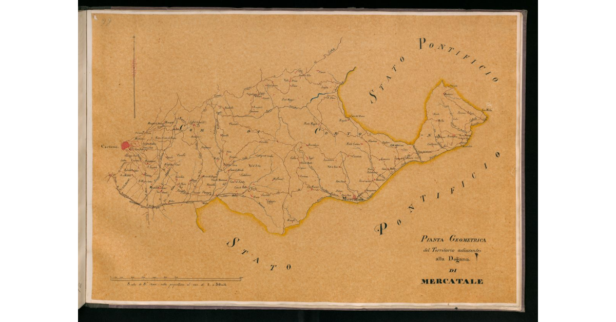 Pianta geometrica del territorio adiacente alla dogana di Mercatale