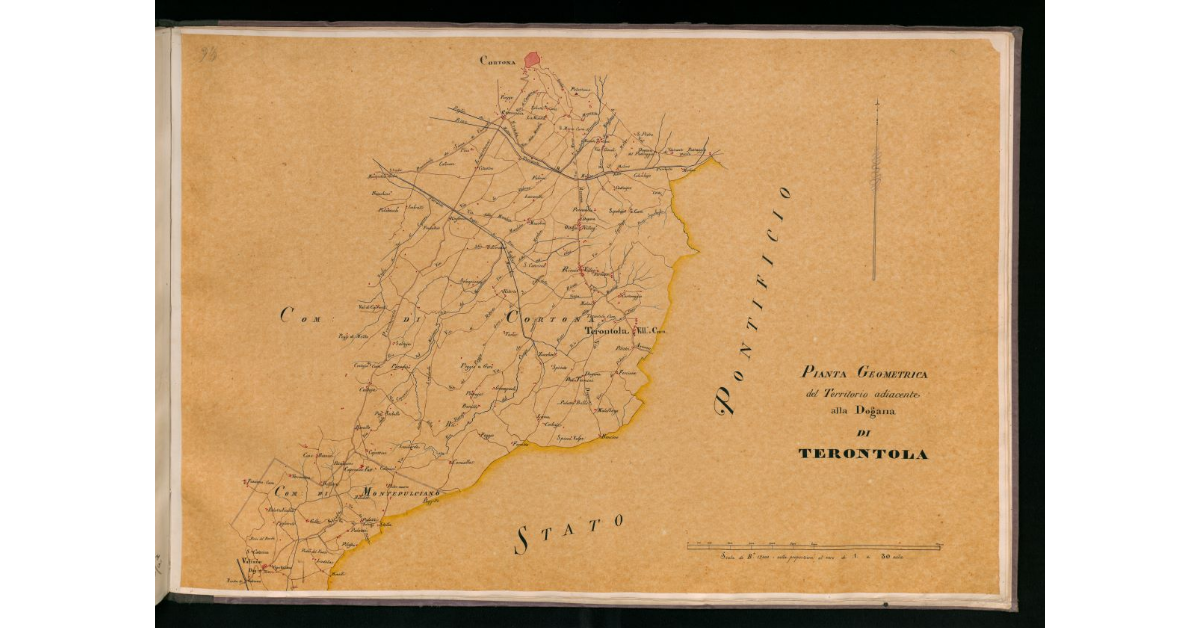 Pianta geometrica del territorio adiacente alla dogana di Terontola