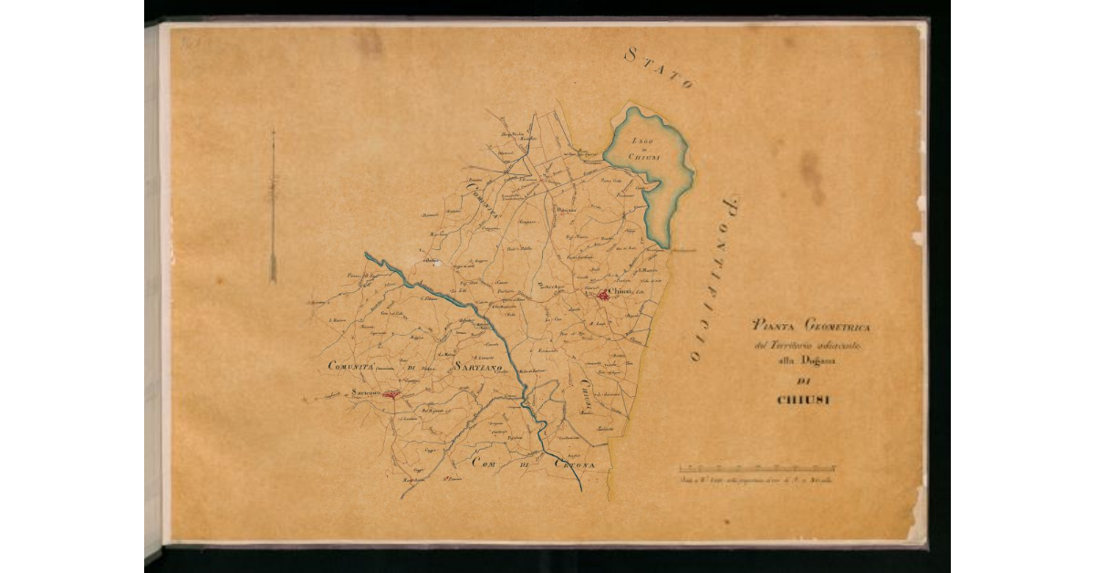 Pianta geometrica del territorio adiacente alla dogana di Chiusi