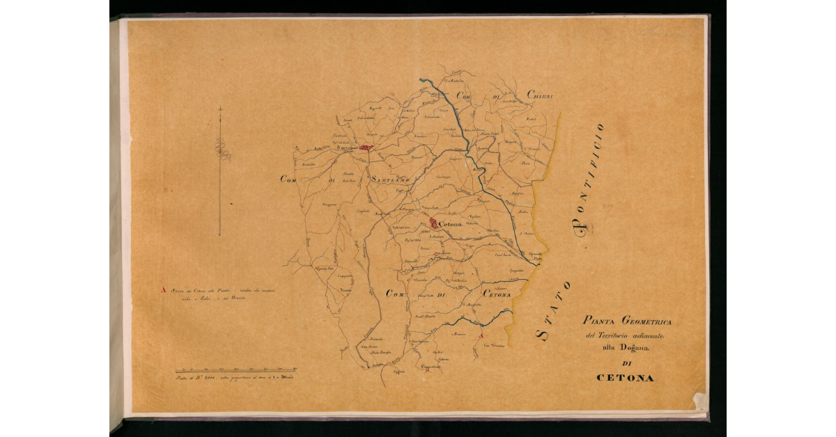 Pianta geometrica del territorio adiacente alla dogana di Cetona