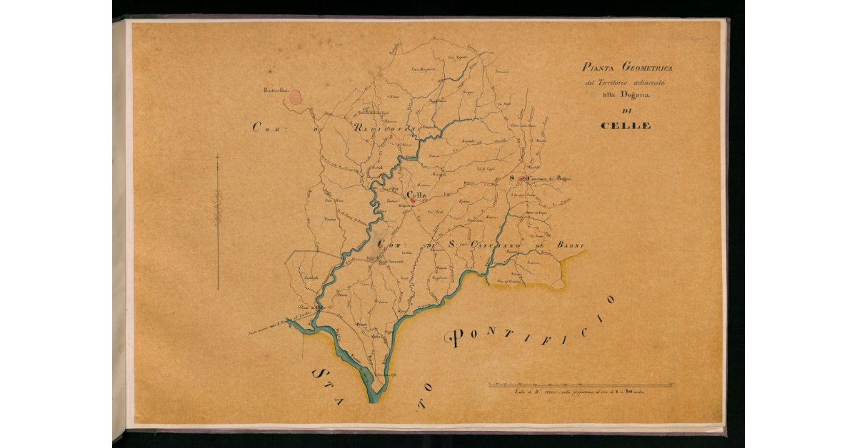 Pianta geometrica del territorio adiacente alla dogana di Celle