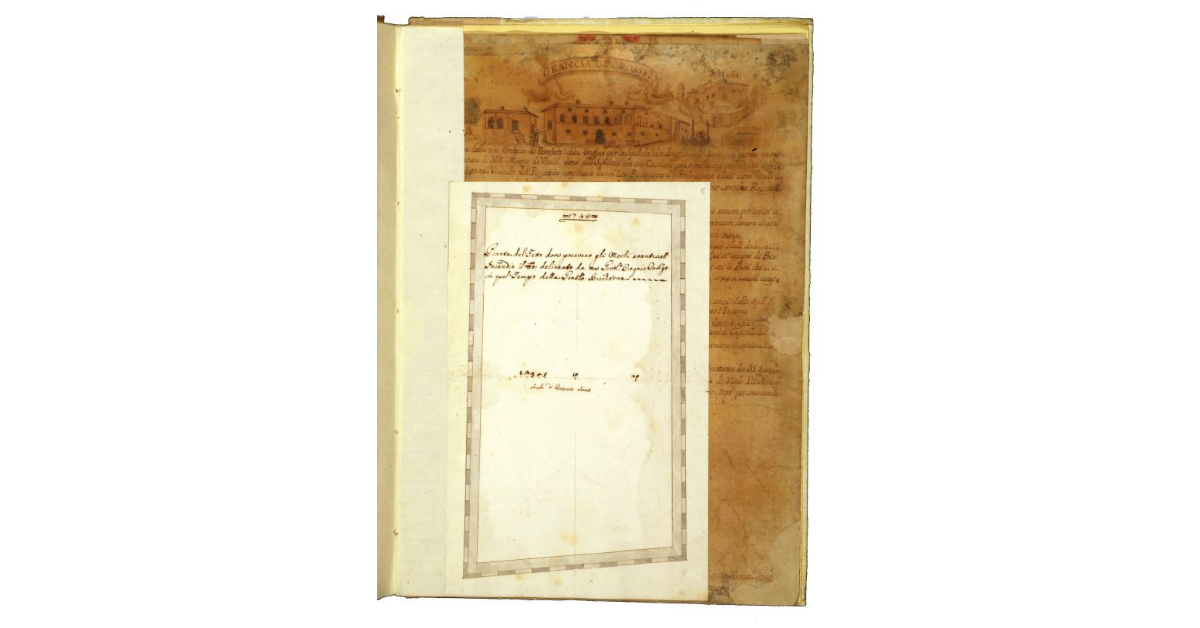 Pianta del tetto [del palazzo del capitano di giustizia di Siena] dove posavano gli merli avanti all'incendio