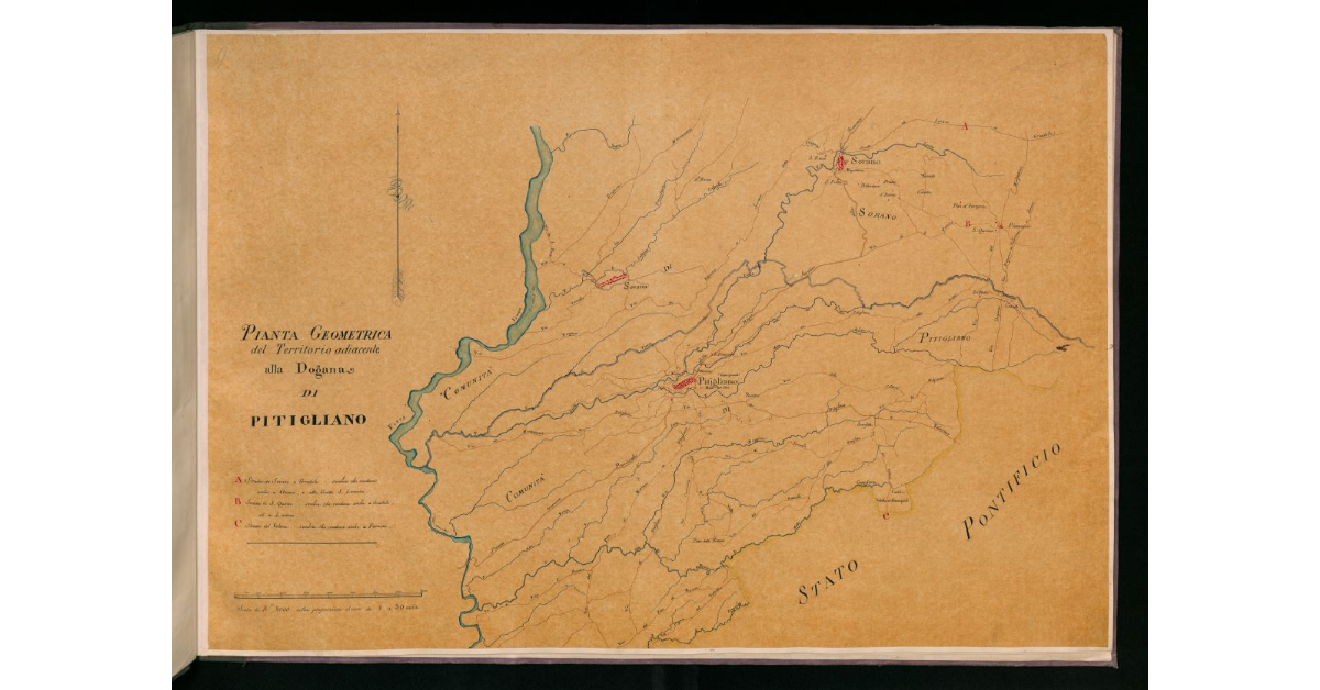 Pianta geometrica del territorio adiacente alla dogana di Pitigliano