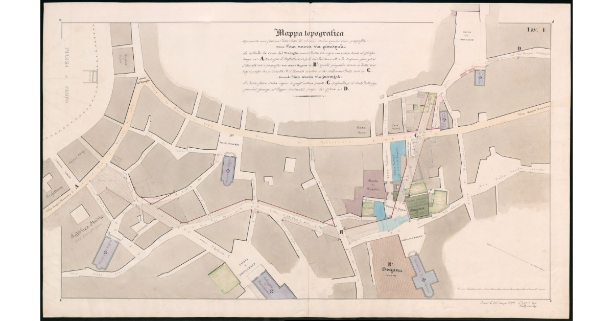 Tav.1 - Mappa topografica esprimente una frazione della Città di Siena [...]