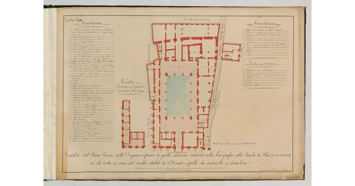 Tavola n. VIII-Pianta del piano terreno della Dogana [di Siena] [...]