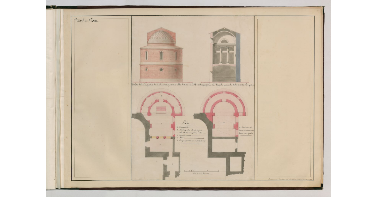 Tavola n.XXIII - Studio della Sagrestia da traslocarsi prossima alla Chiesa di S.Donato proposta nel Progetto generale della nuova Dogana