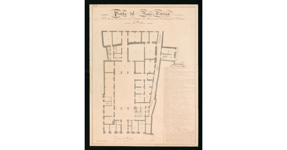 Tavola n.I - Pianta del Piano Terreno di un locale ad uso di Dogana da ottenersi nell'ex Convento di S.Donato