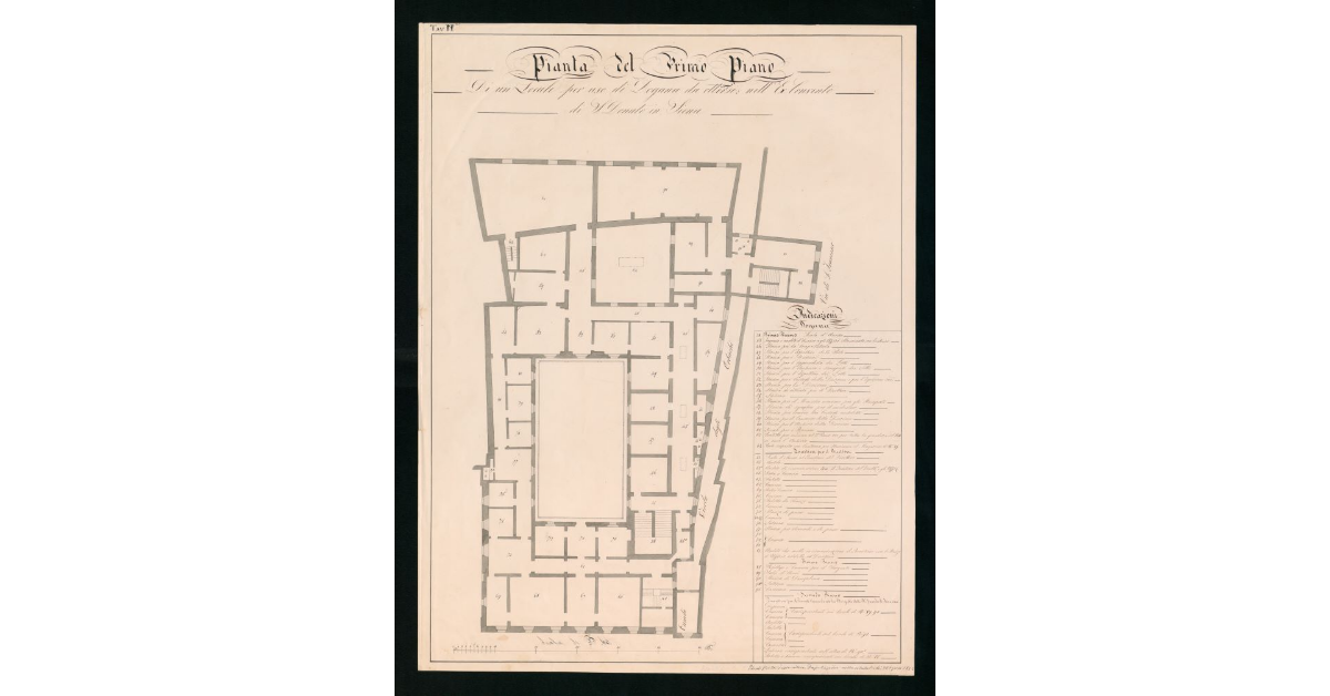 Tavola n.II - Pianta del Primo Piano di un locale per uso di Dogana da ottenersi nell'ex Convento di S.Donato in Siena