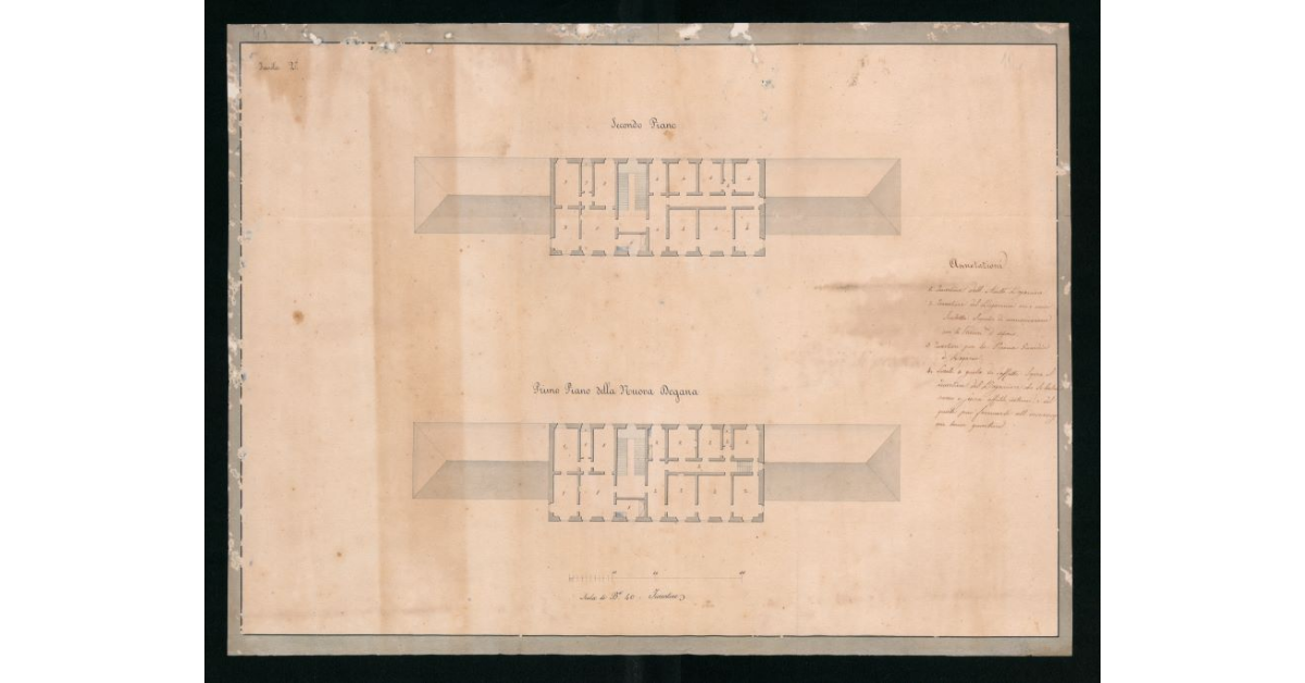 Tavola 2da. Pianta del primo e secondo piano della nuova Dogana delle Filigare
