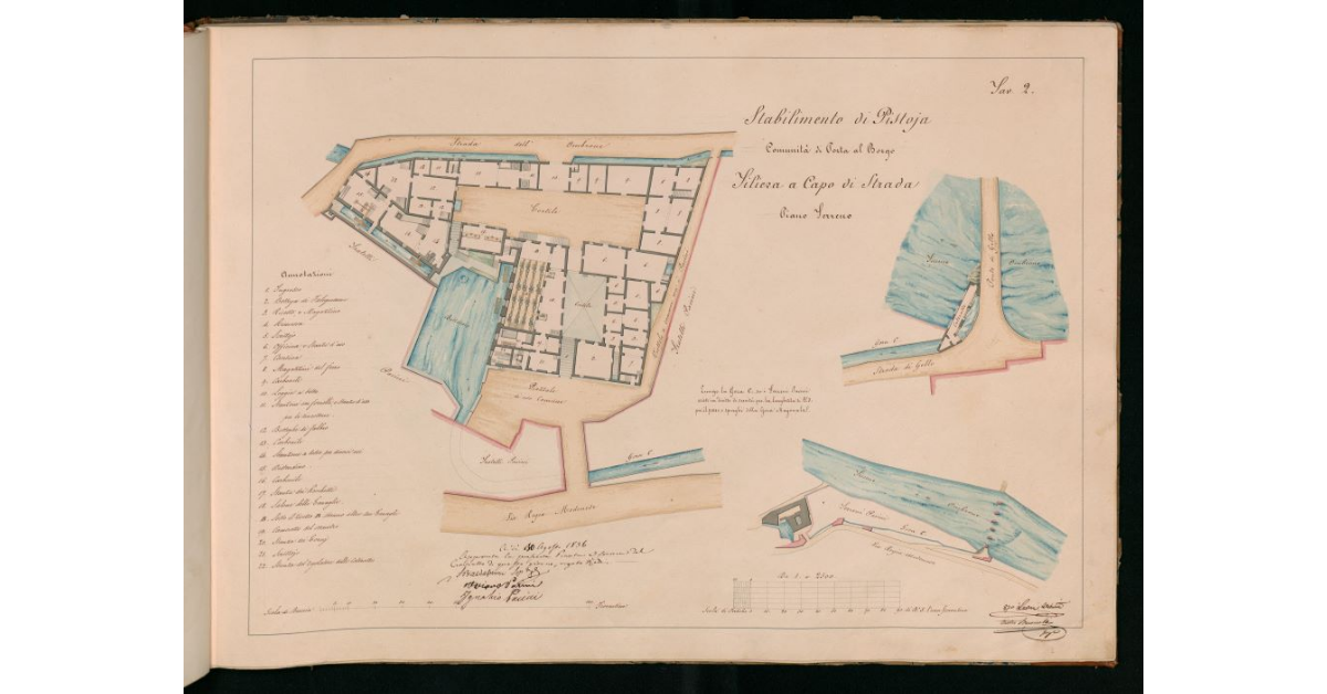 Tav.2 - Stabilimento di Pistoia. Comunità di Porta al Borgo. Filiera a Capo di Strada