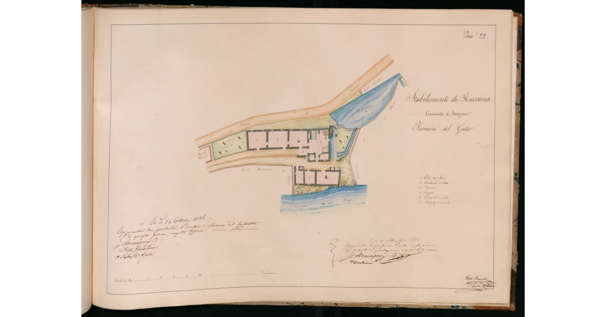 Tav.22 - Stabilimento di Ruosina. Comunità di Stazzema. Ferriera del Gatto