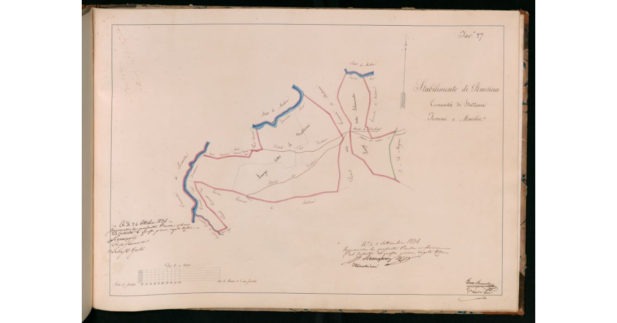 Tav.27 - Stabilimento di Ruosina. Comunità di Stazzema. Terreni e Macchie