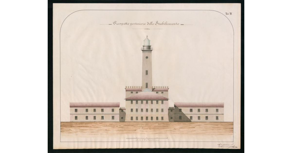 Tav.IV - Prospetto posteriore dello Stabilimento