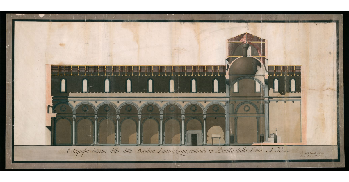 Orografia interna della detta Basilica Laurenziana, indicata in Pianta dalla linea AB