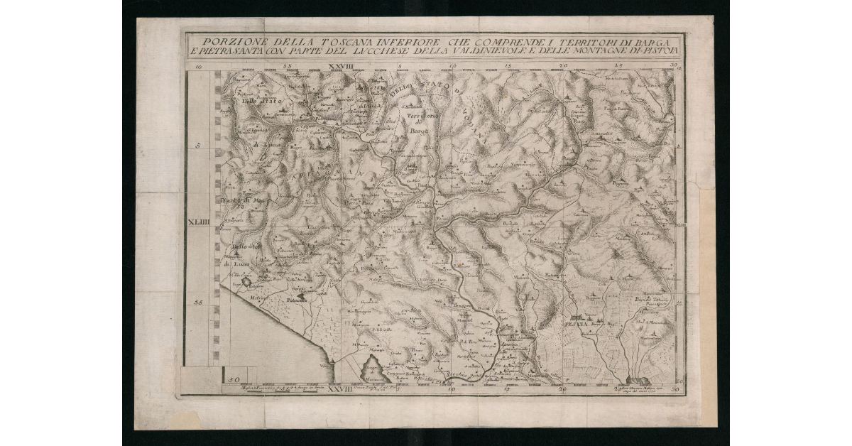 Porzione della Toscana Inferiore che comprende i Territorj di Barga e Pietrasanta con parte del Lucchese e della Valdinievole e delle Montagne di Pistoia