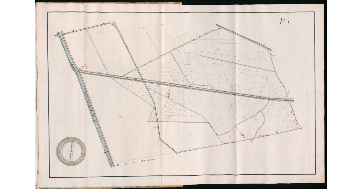 Piante due componenti il Circondario per il Fosso a Cornio in Valdichiana approvato con R.Rescritto de 22 Luglio 1802