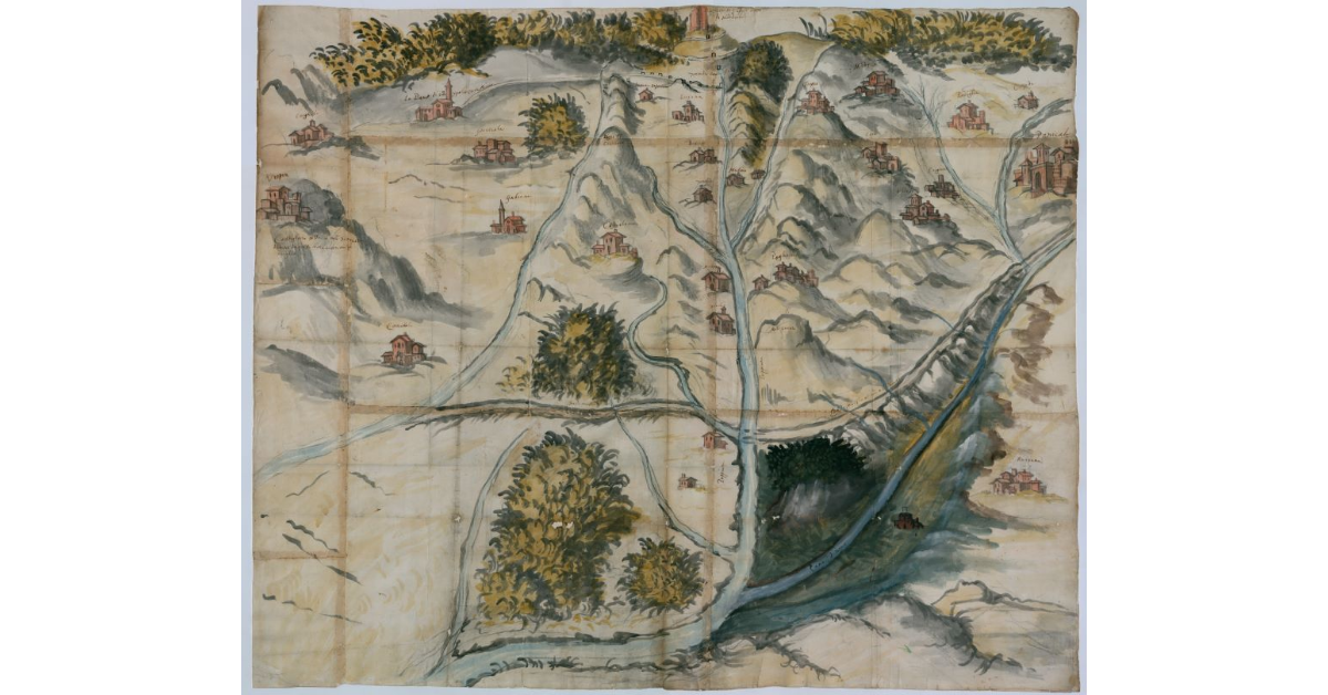 [Veduta prospettica del settore della Lunigiana compreso tra Panicale, Corgniola e Montedorboli]