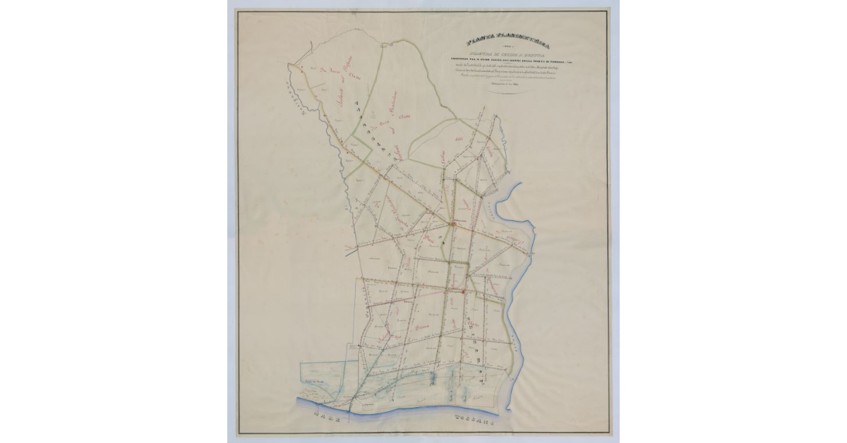 Pianta Planimetrica della Pianura di Cecina a destra compresa tra il fiume Cecina ed i confini della Tenuta di Tombolo anzi Vada