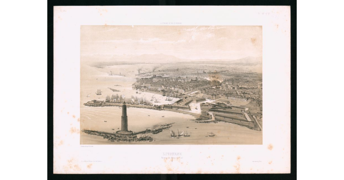 Livourne. Vue prise au dessus do Fanal