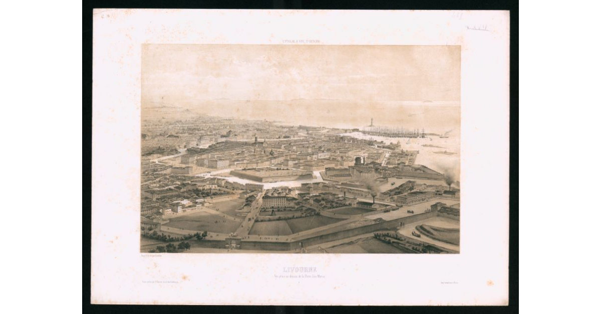 Livourne. Vue prise au dessus de la Porte San Marco