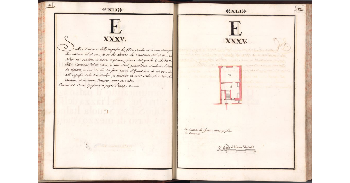 [Pianta del quartiere n. 35 del Ghetto di Firenze]