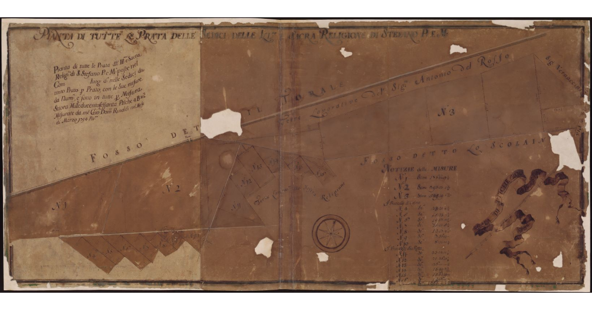 Pianta di tuttte le Prata delle Sedici dell'Illustrissima Sacra Religione di S. Stefano [...]