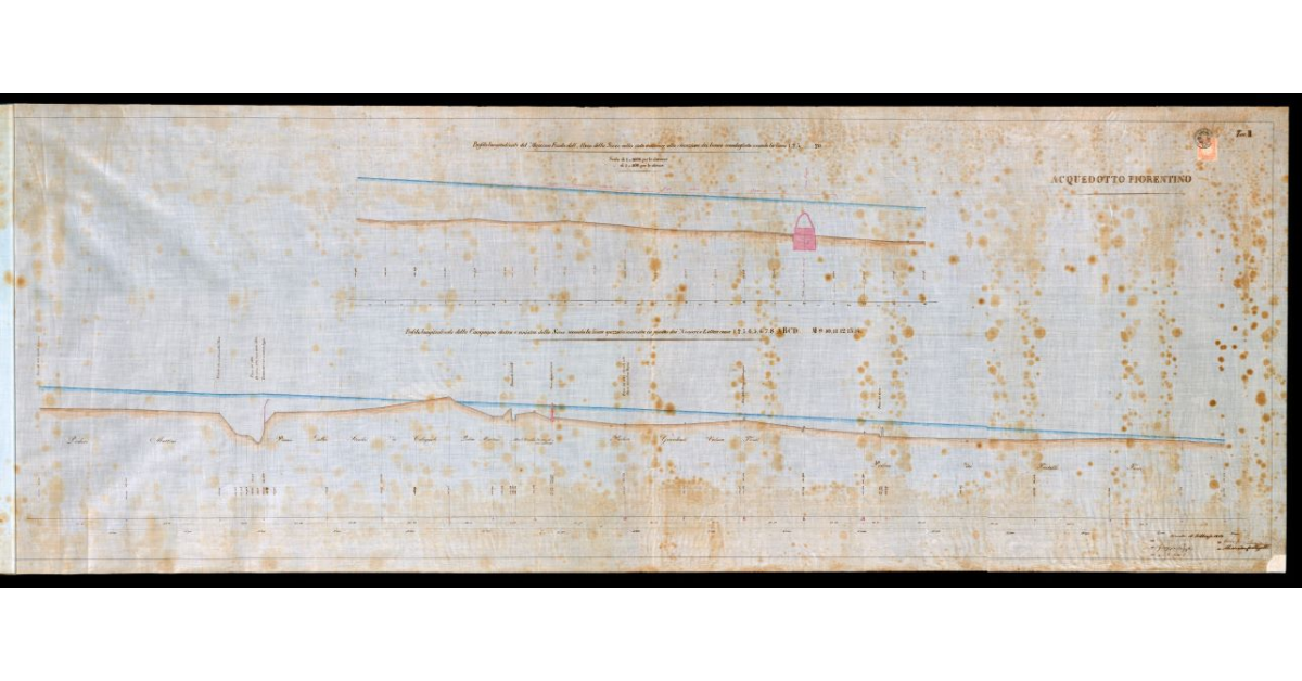 [Profili longitudinali di un tratto del fiume Sieve]