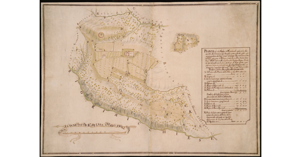 Pianta de due Poderi di Piandaccoli [...]
