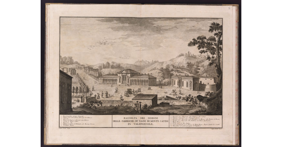 [Veduta delle fabbriche dei Bagni di Montecatini]