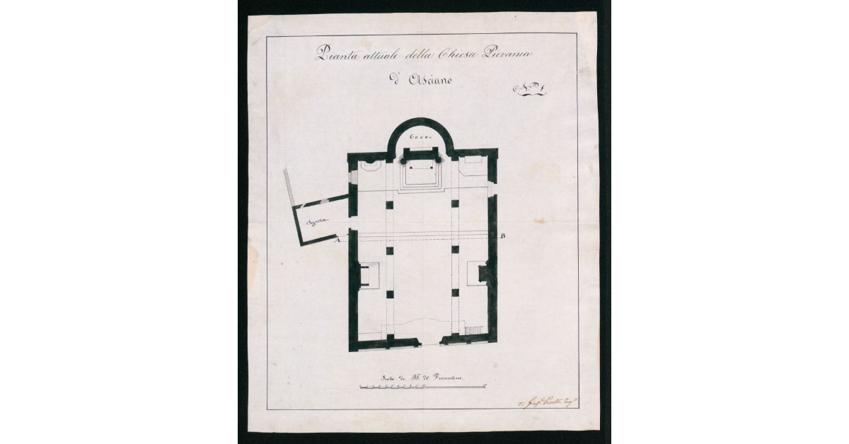 Pianta attuale della Chiesa pievania di Asciano, n. 1