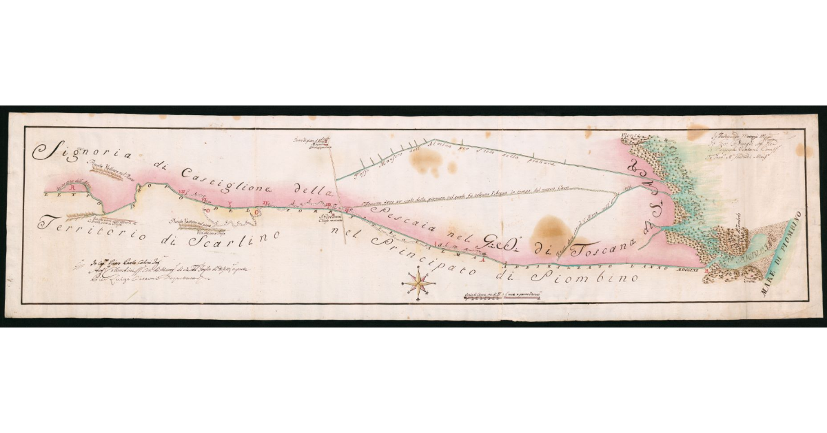 [Pianta del confine giurisdizionale tra il Granducato di Toscana e il Principato di Piombino in Valdalma]