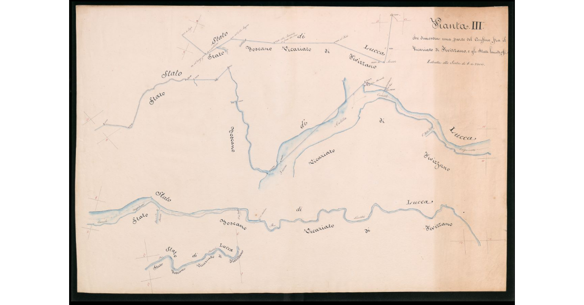 Pianta III che dimostra una parte del confine fra il Vicariato di Fivizzano e gli stati limitrofi