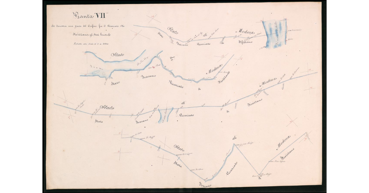 Pianta VII che dimostra una parte del confine fra il Vicariato di Fivizzano e gli stati limitrofi