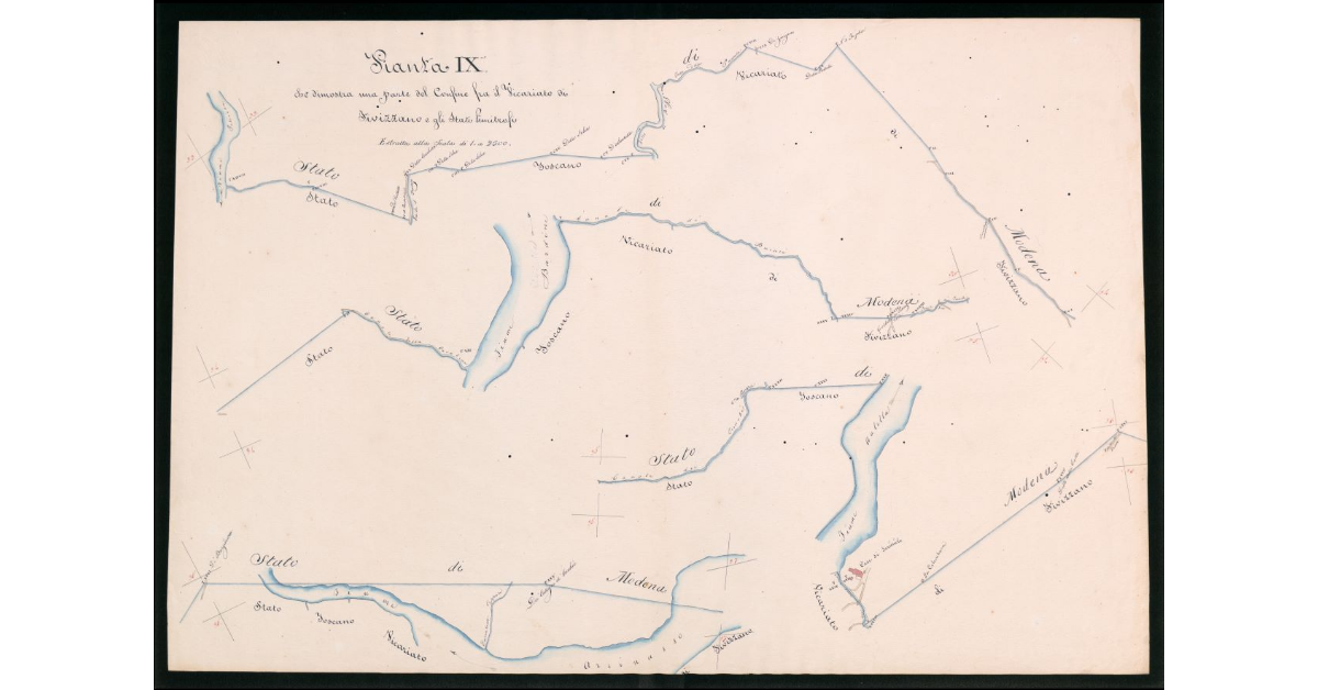 Pianta IX che dimostra una parte del confine fra il Vicariato di Fivizzano e gli stati limitrofi